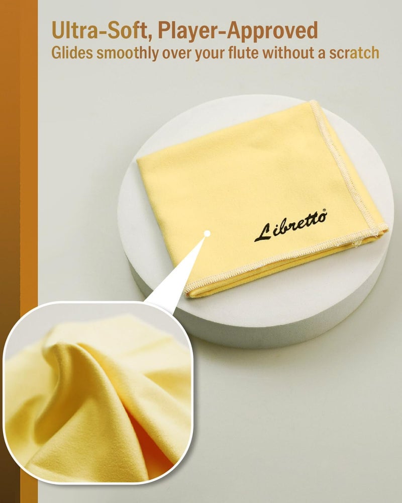 Libretto Silver Polishing Cloth for Flute, 30×30 cm, Ultra-Soft Microfiber, Anti-Tarnish Cleaning Cloth for Silver-Plated Instruments - Image 3